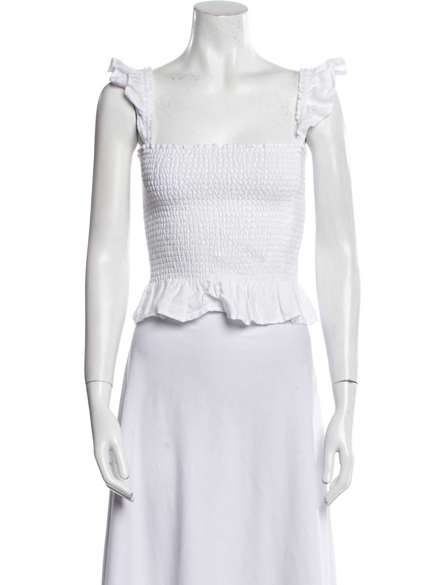 Reformation Linen Square Neckline Crop Top