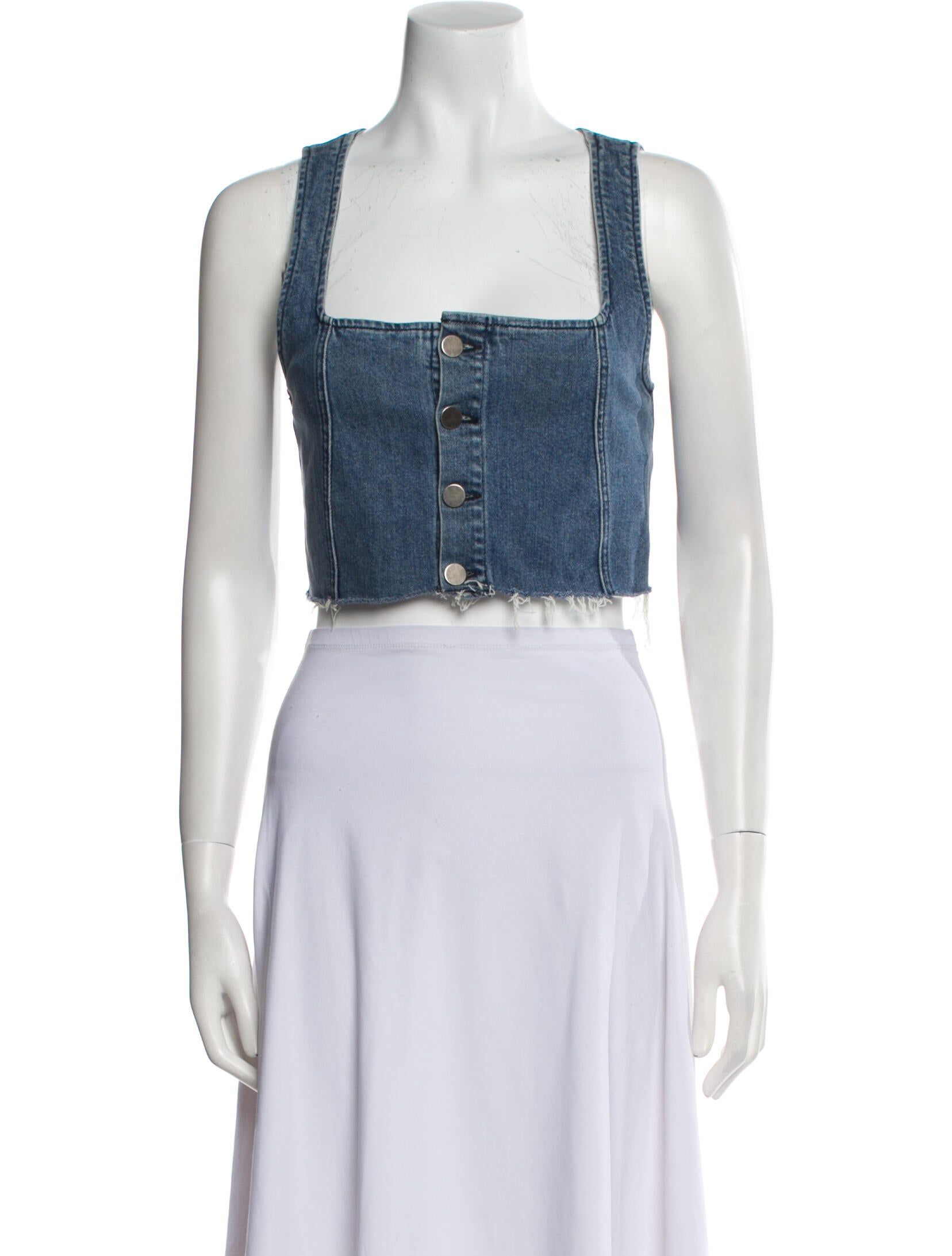 Reformation Square Neckline Sleeveless Crop Top