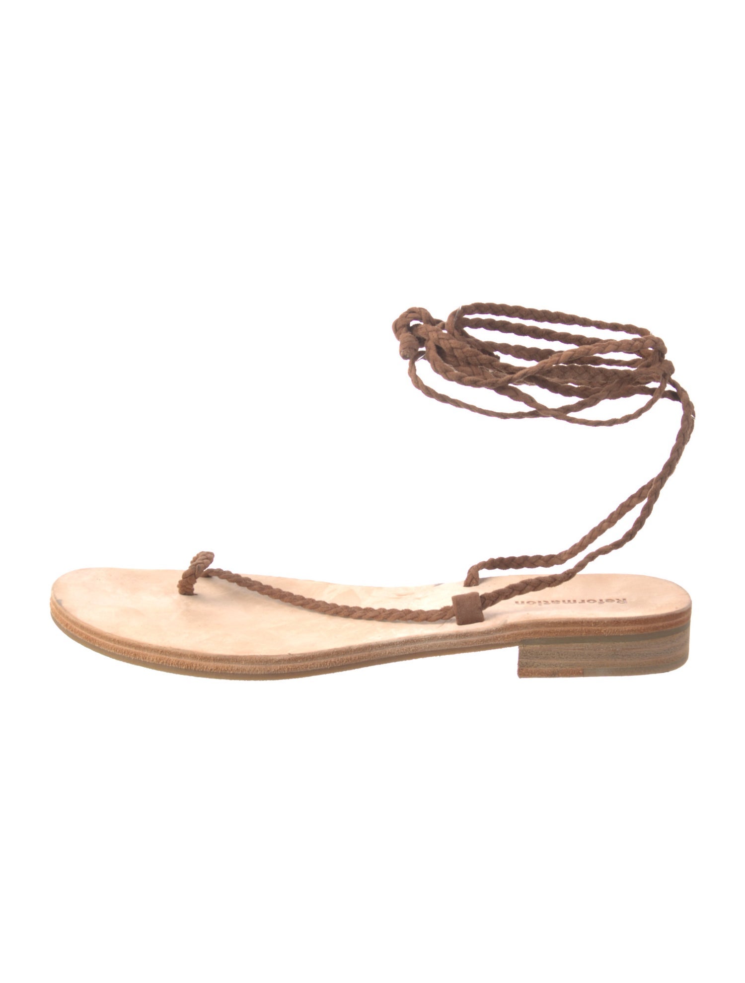 Reformation Suede Braided Accents Gladiator Sandals