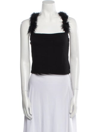 Reformation Square Neckline Sleeveless Crop Top