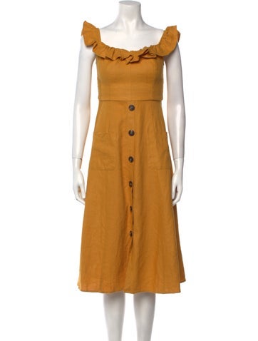 Reformation Dresses Linen Midi Length Dress US 0 | XS