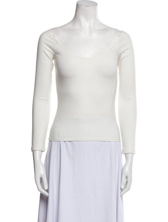 Reformation Scoop Neck Three-Quarter Sleeve Top