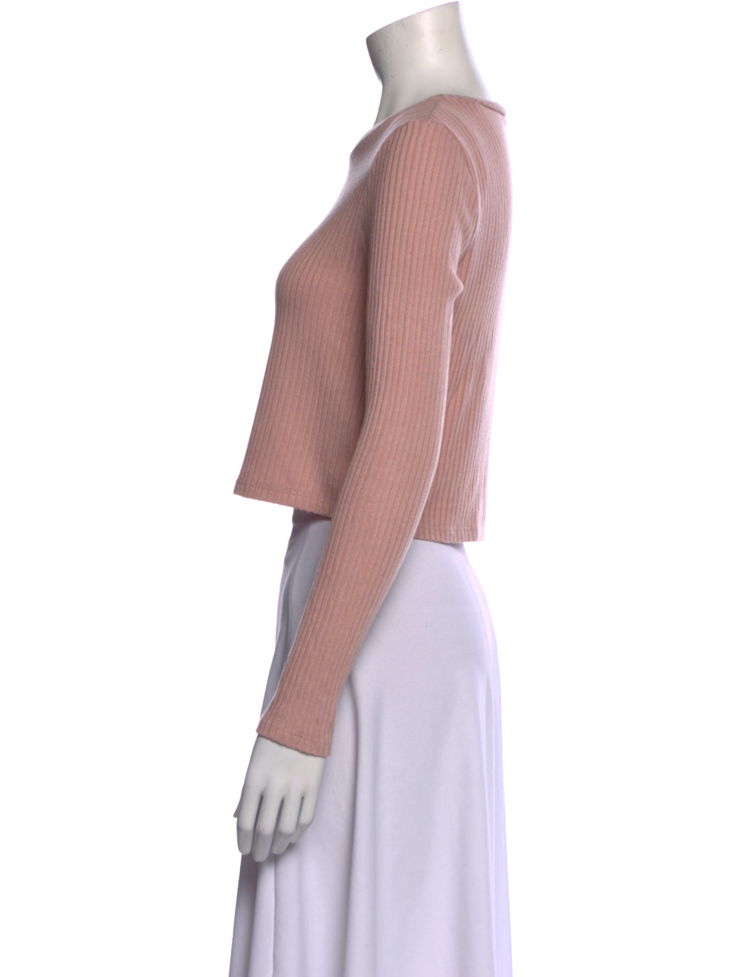 Reformation Bateau Neckline Long Sleeve Crop Top