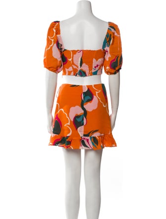 Reformation Printed Ruffle Embellishment Skirt Set