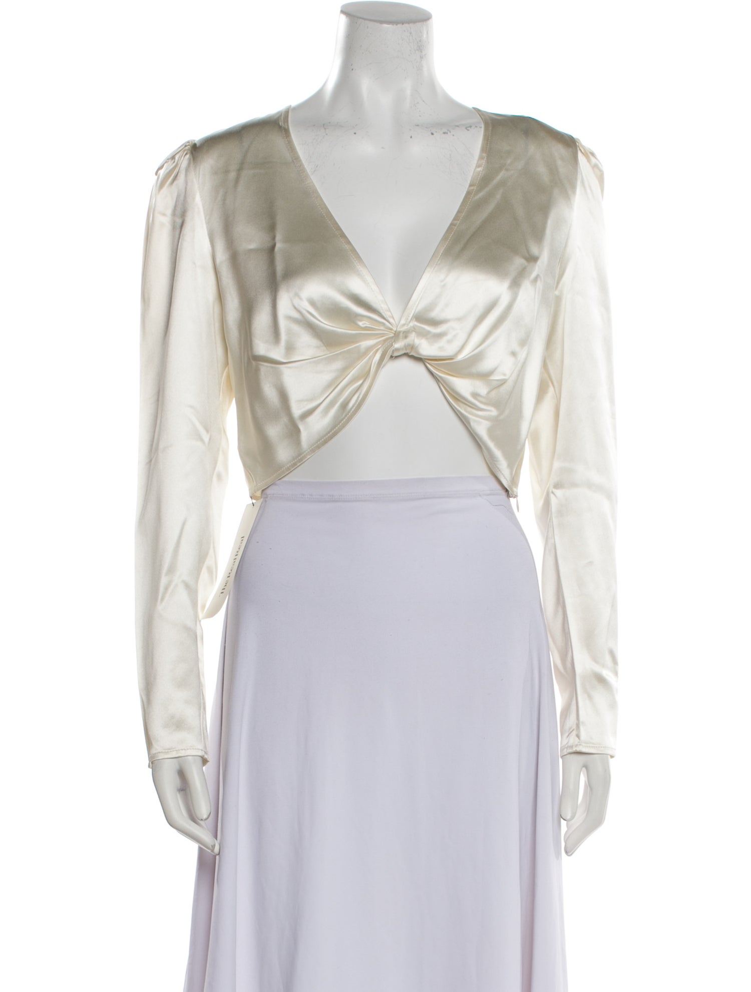 Reformation Silk V-Neck Crop Top