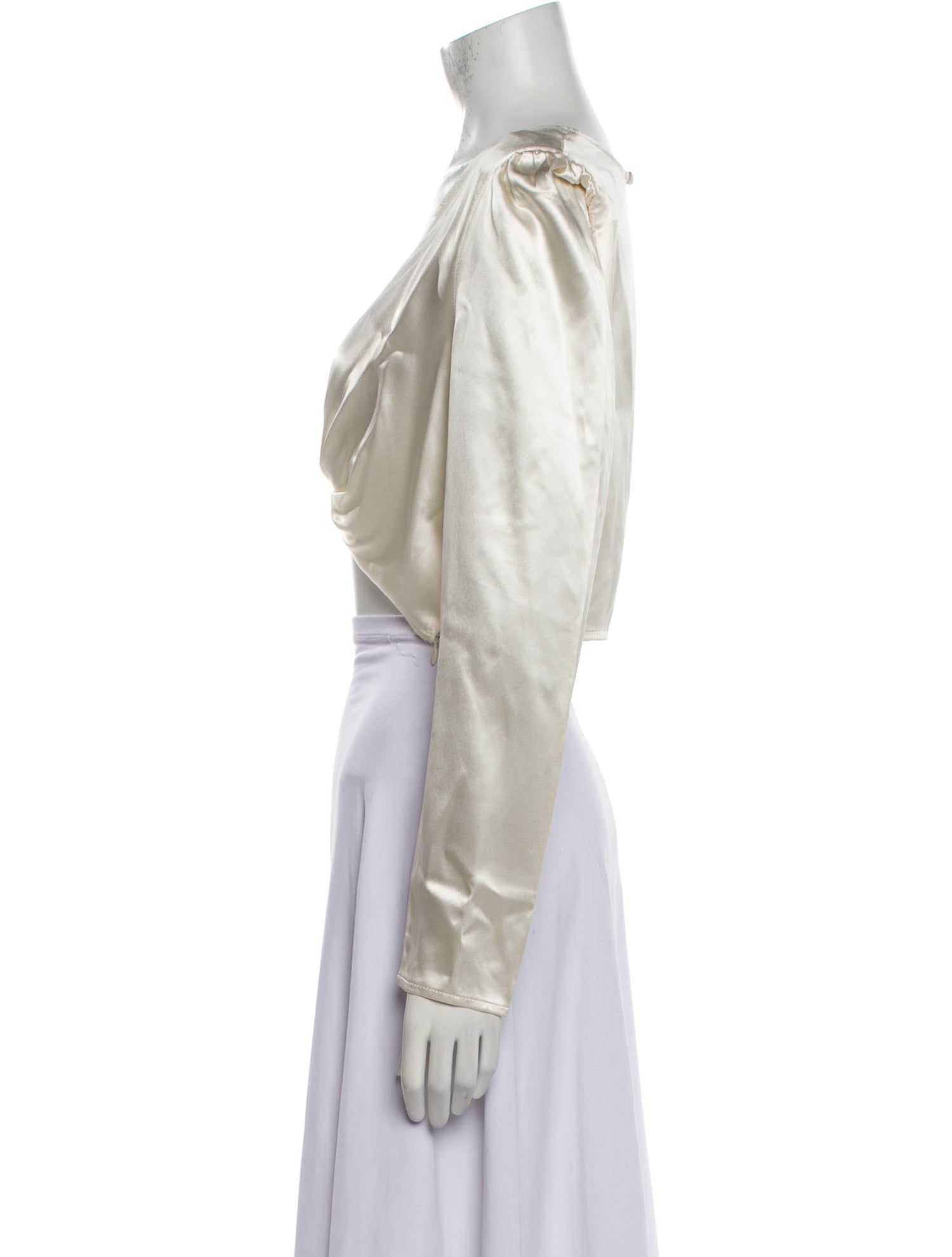 Reformation Silk V-Neck Crop Top