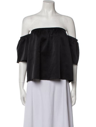Reformation Silk Off-The-Shoulder Crop Top