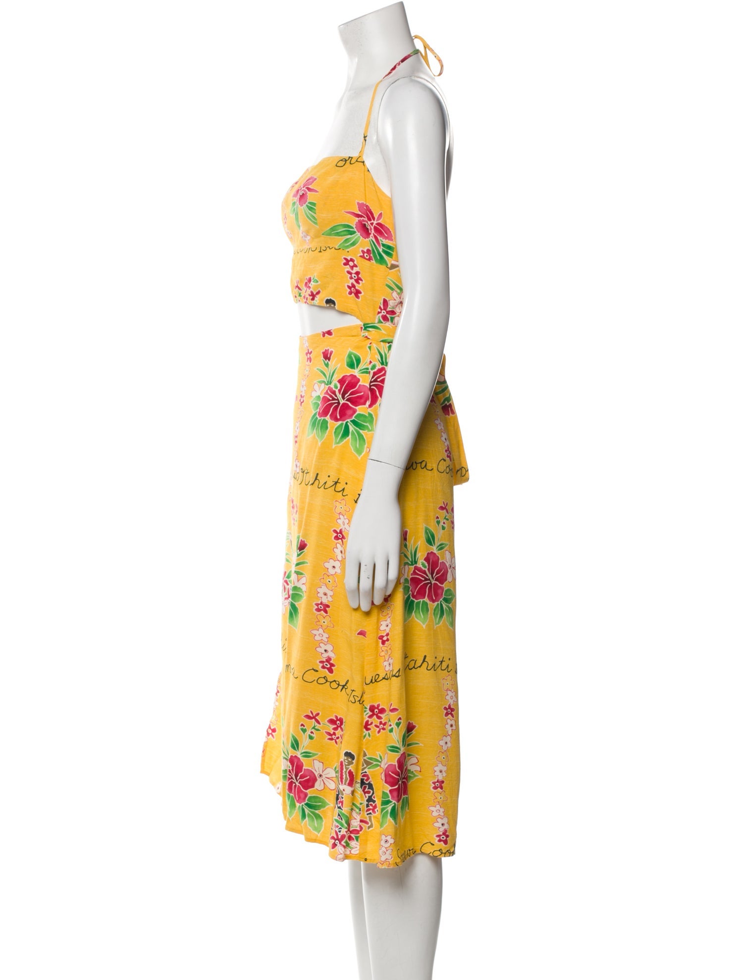 Reformation Floral Print Midi Length Dress