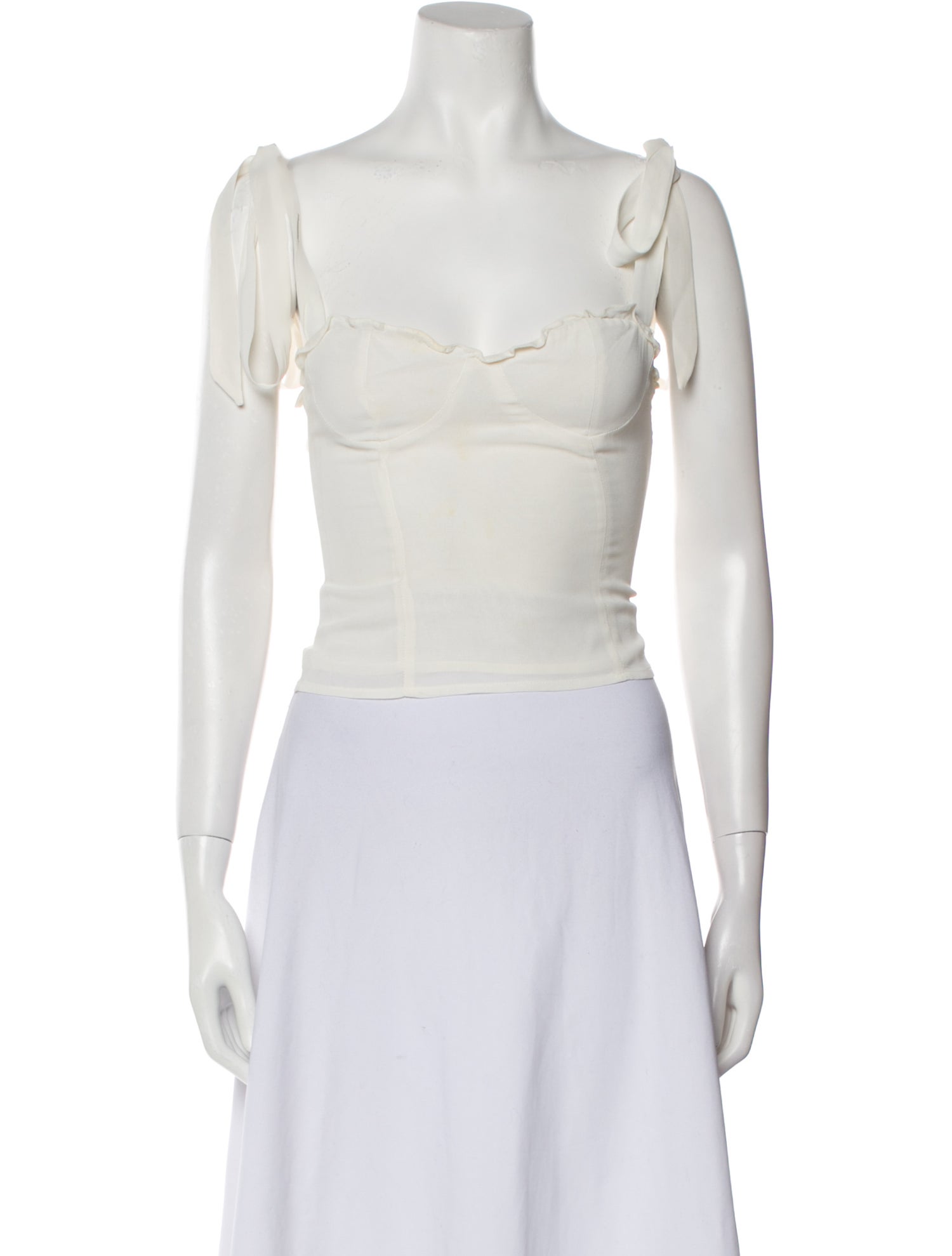 Reformation Square Neckline Sleeveless Crop Top