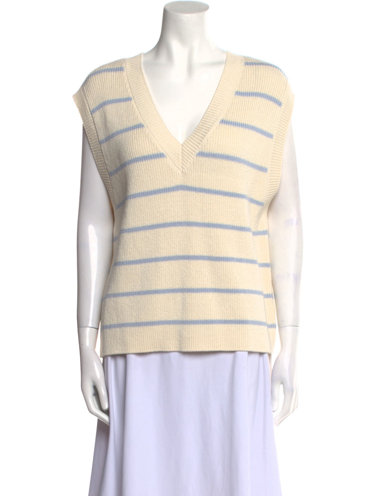 Reformation Striped V-Neck Sweater Vest