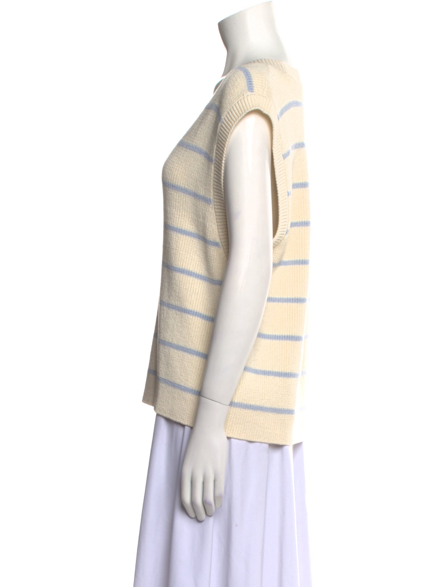 Reformation Striped V-Neck Sweater Vest