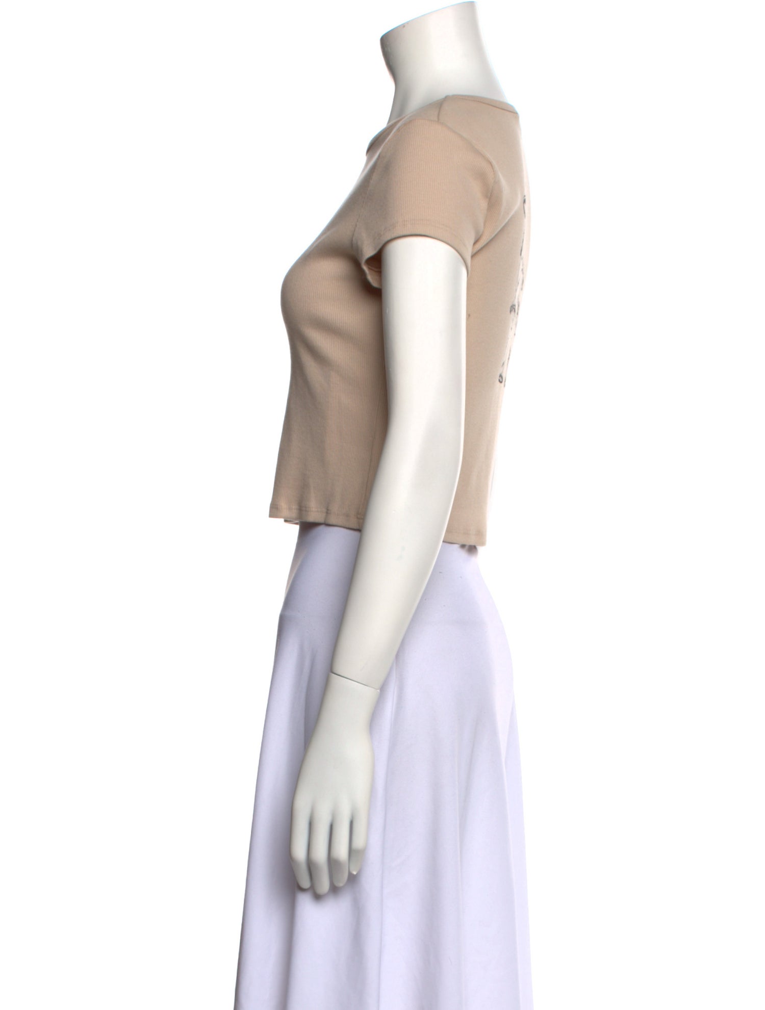 Reformation Graphic Print Crew Neck Crop Top