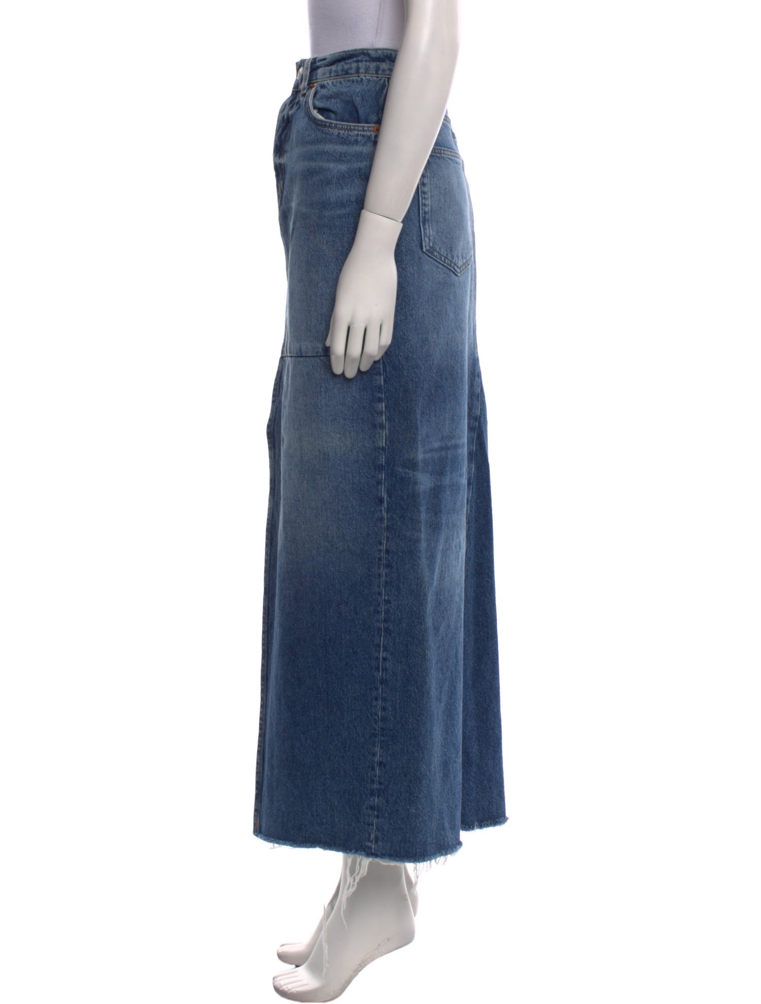 Reformation Distressed Accents Long Skirt