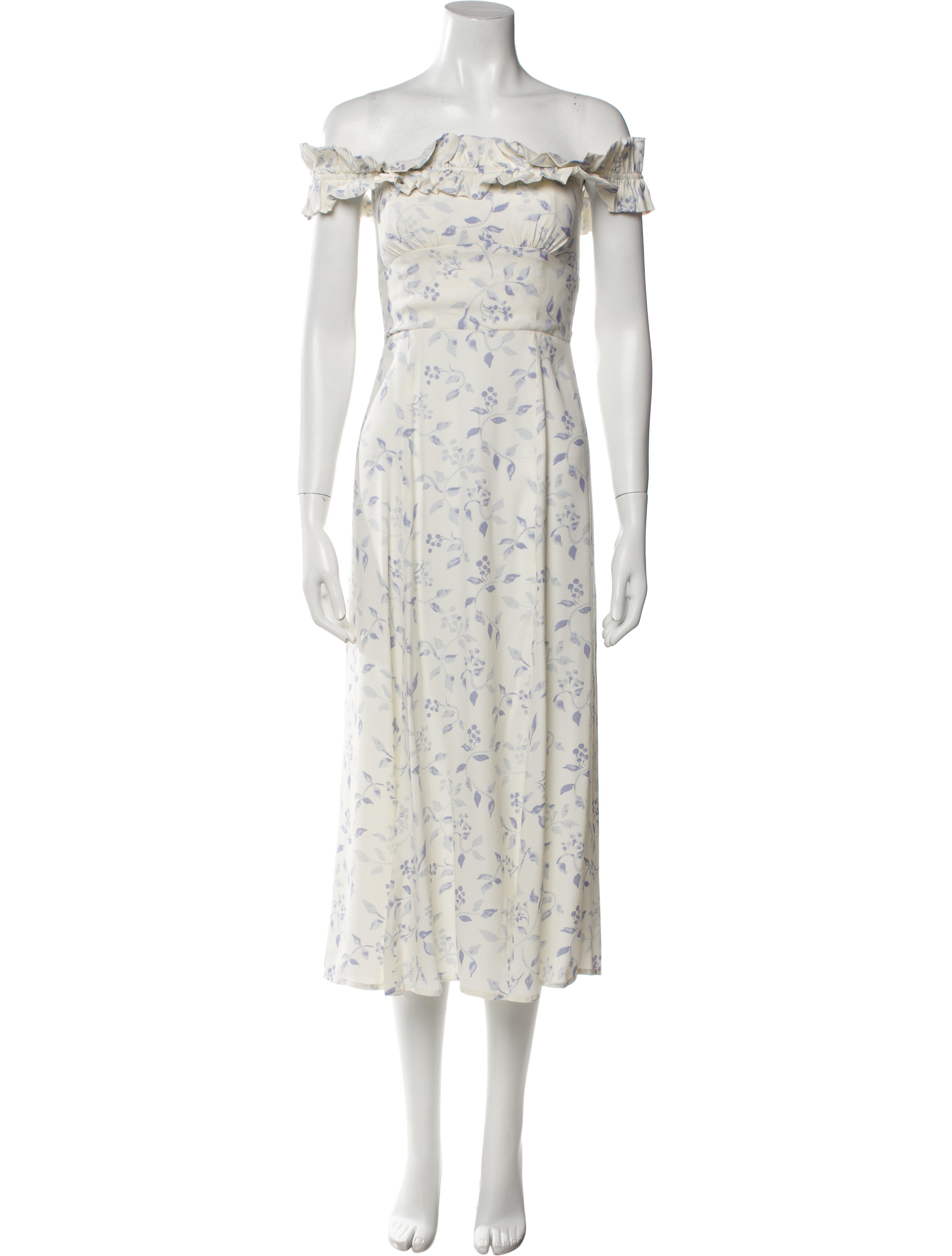 Reformation Floral Print Midi Length Dress