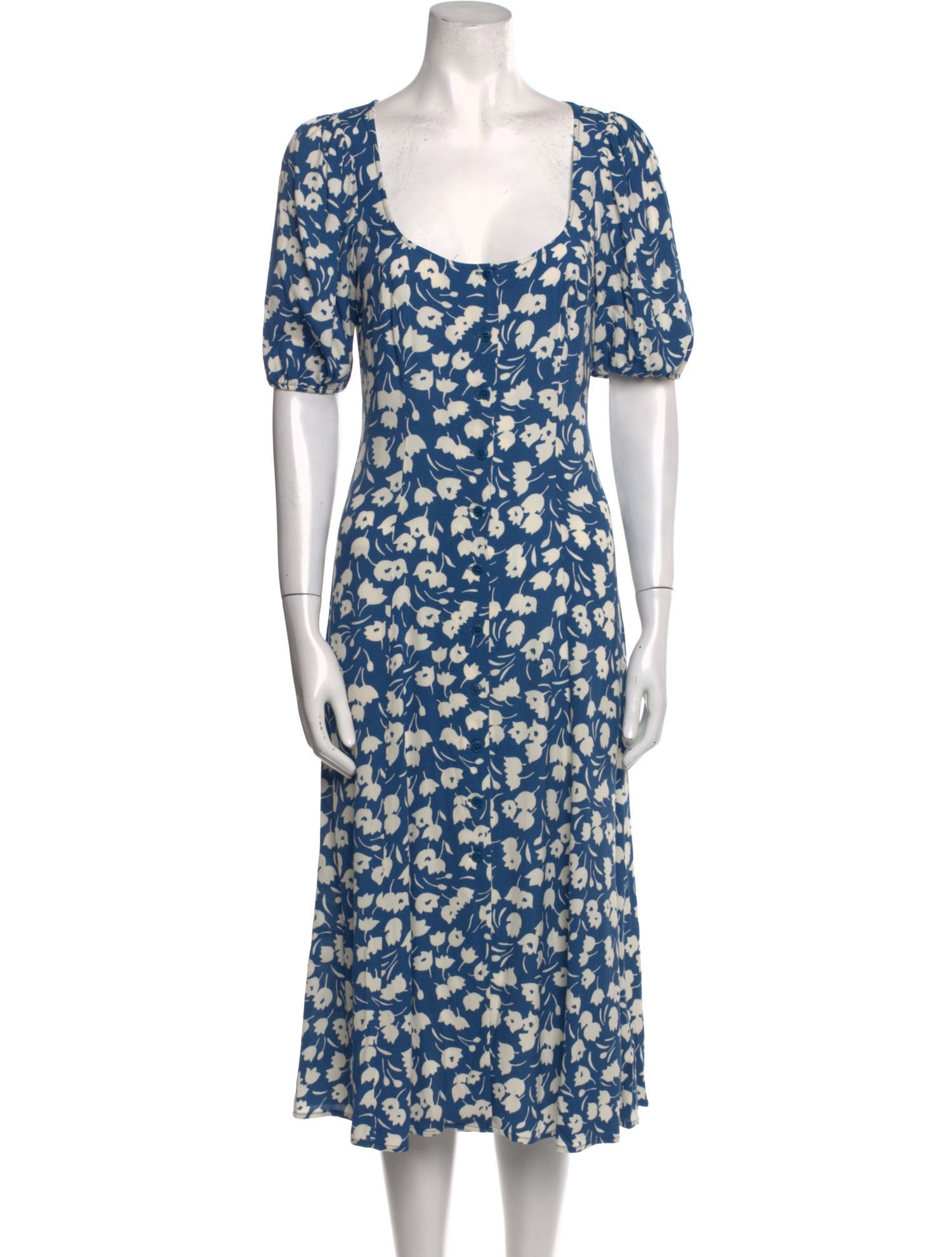 Reformation Floral Print Midi Length Dress