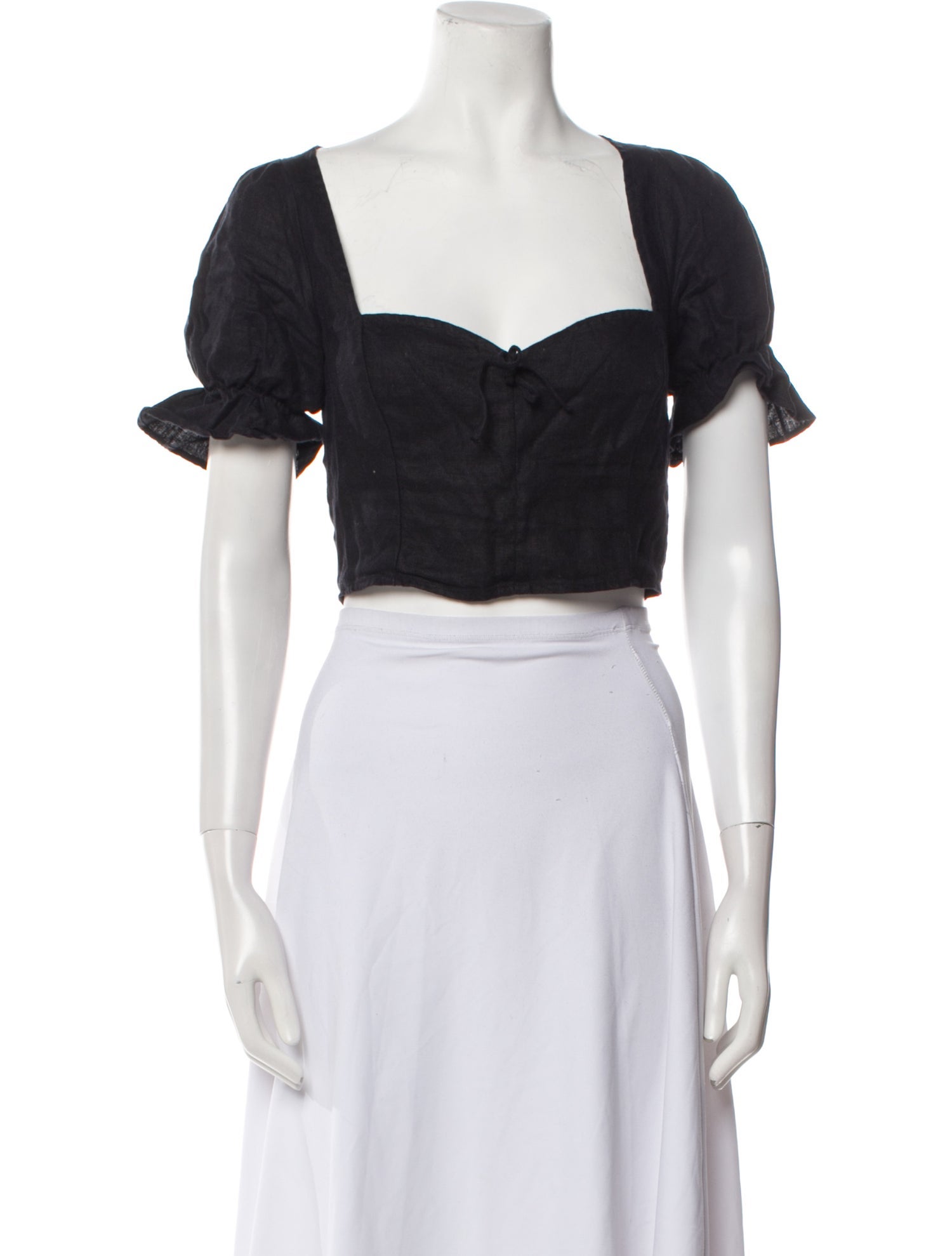 Reformation Linen Square Neckline Crop Top