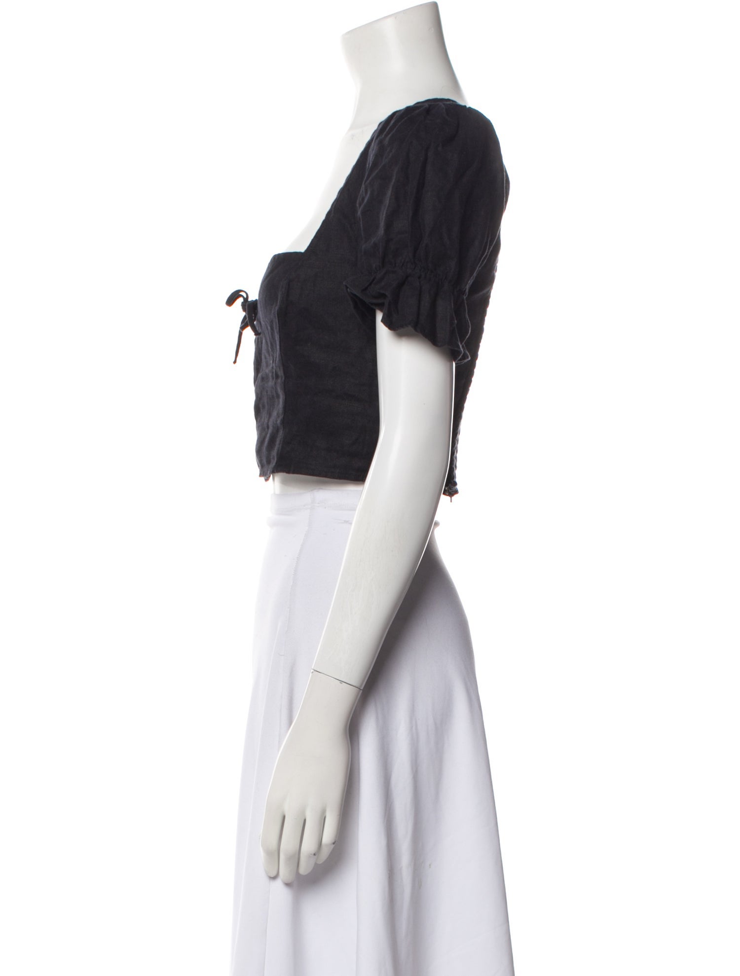 Reformation Linen Square Neckline Crop Top