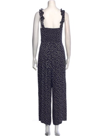 Reformation Floral Print Square Neckline Jumpsuit