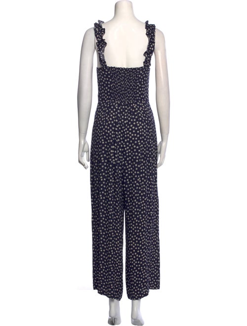Reformation Floral Print Square Neckline Jumpsuit