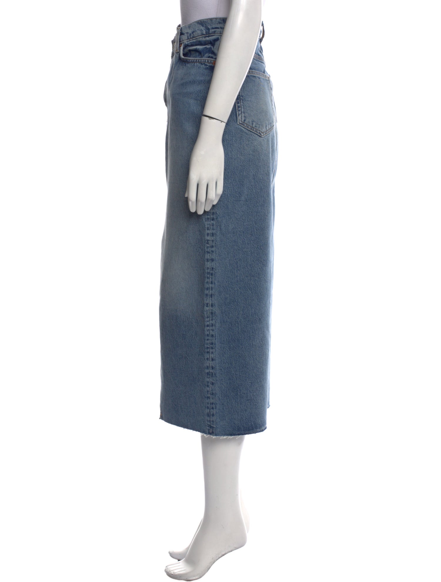 Reformation Distressed Accents Midi Length Skirt