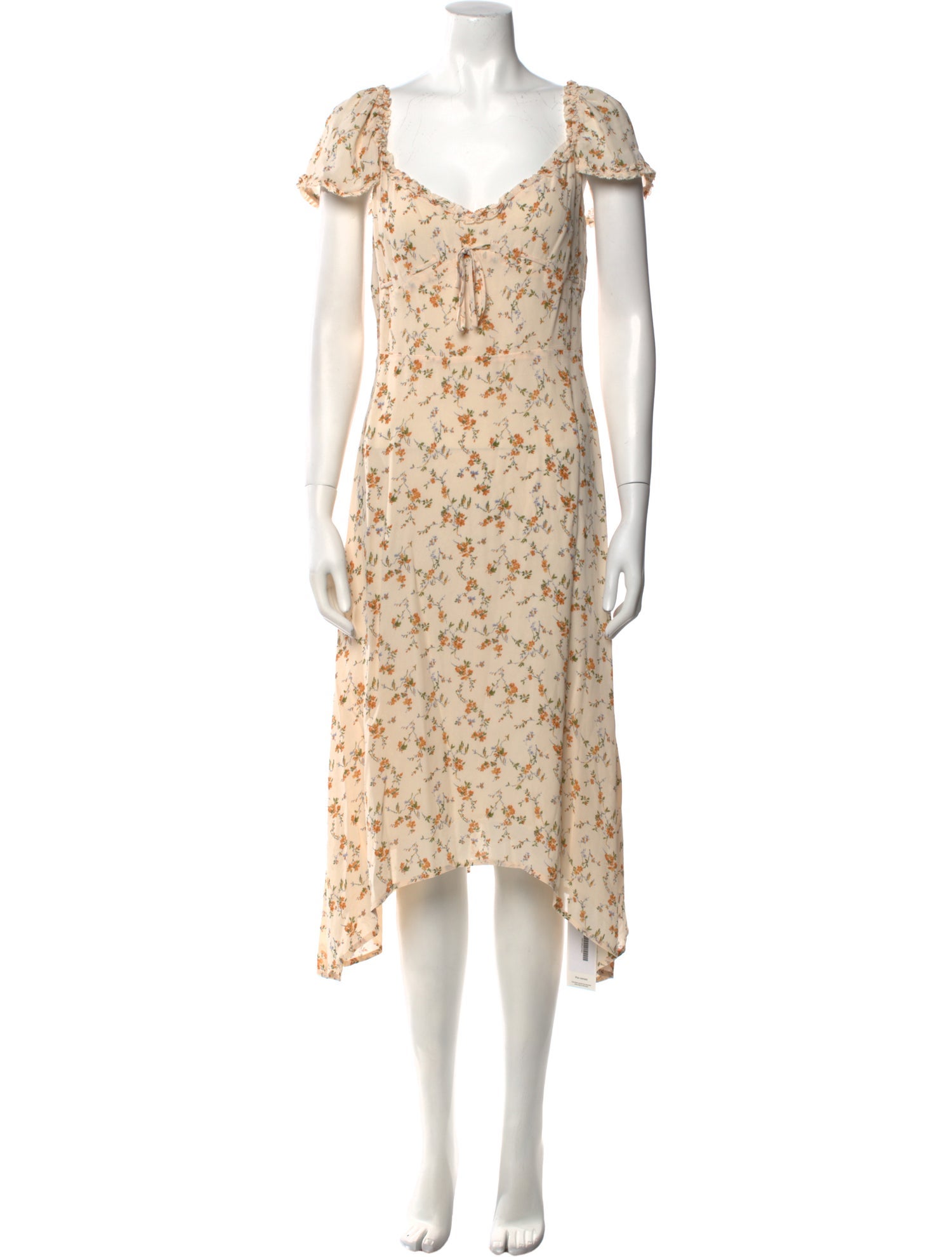 Reformation Floral Print Knee-Length Dress