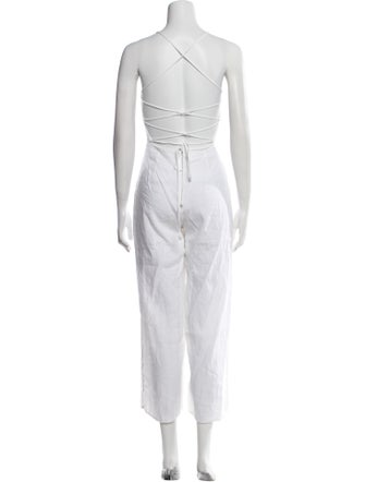 Reformation Linen Square Neckline Jumpsuit