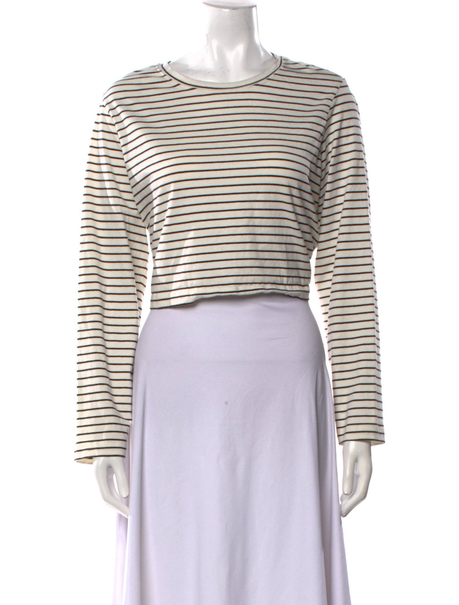 Reformation Striped Crew Neck Crop Top