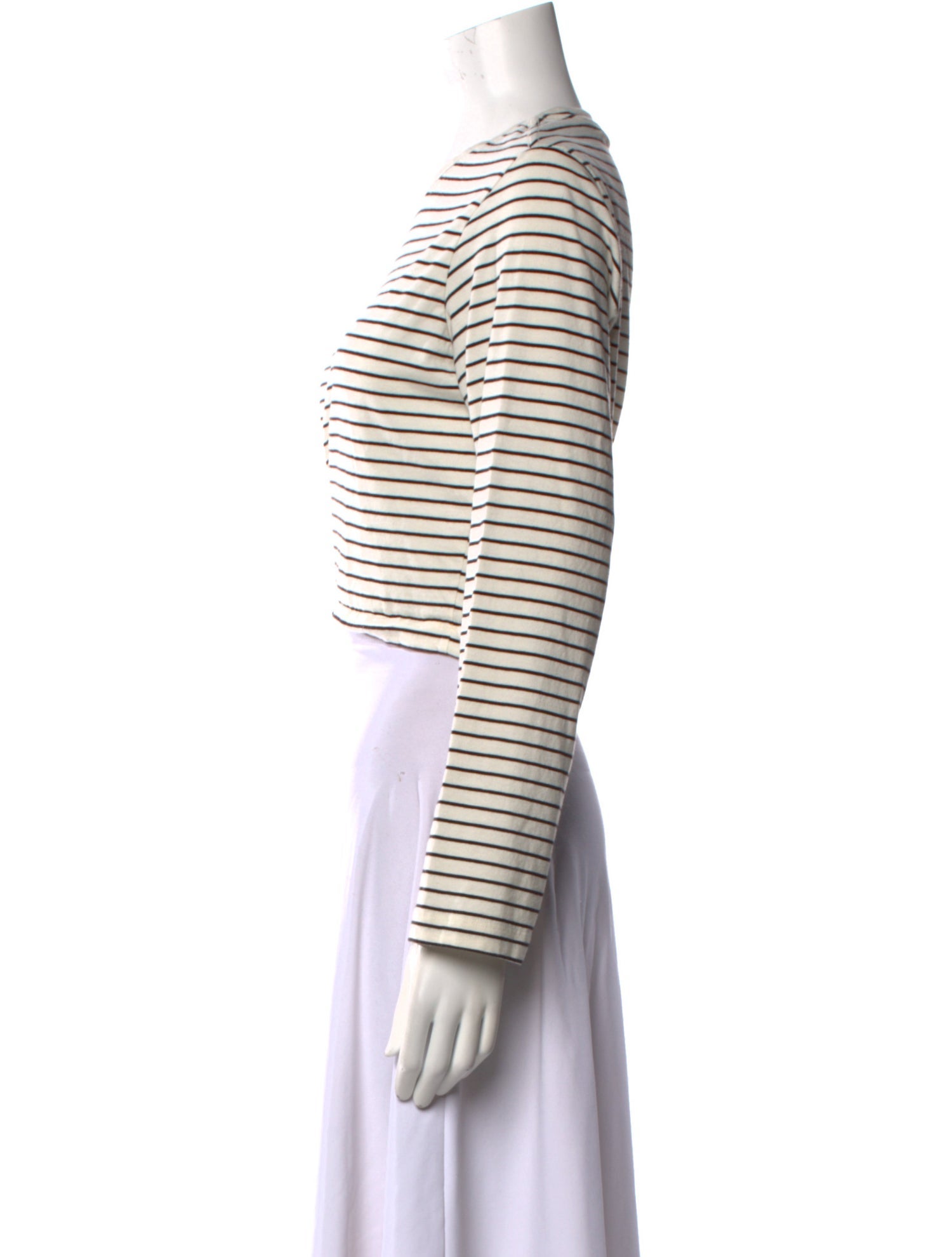 Reformation Striped Crew Neck Crop Top