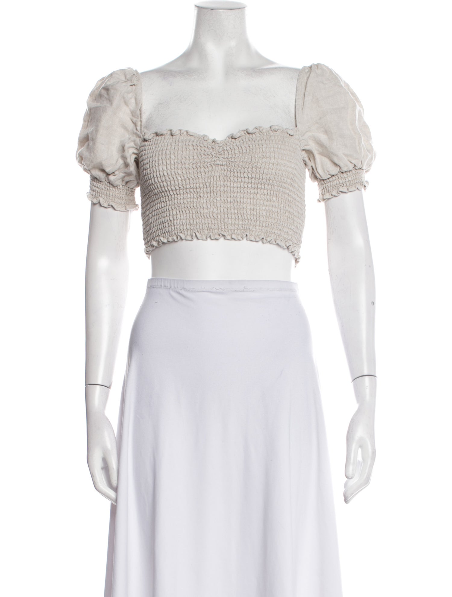 Reformation Linen Square Neckline Crop Top