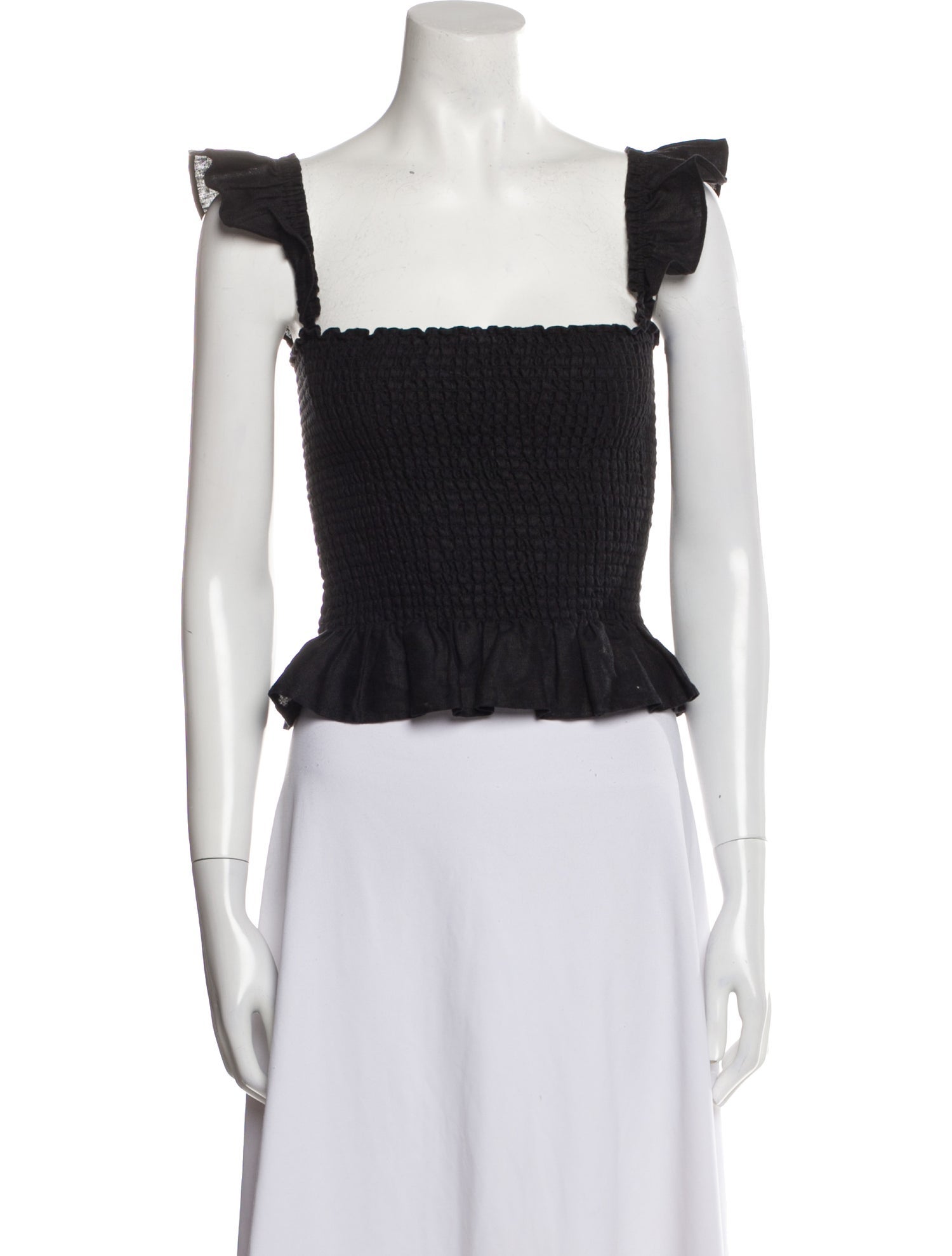 Reformation Linen Square Neckline Crop Top