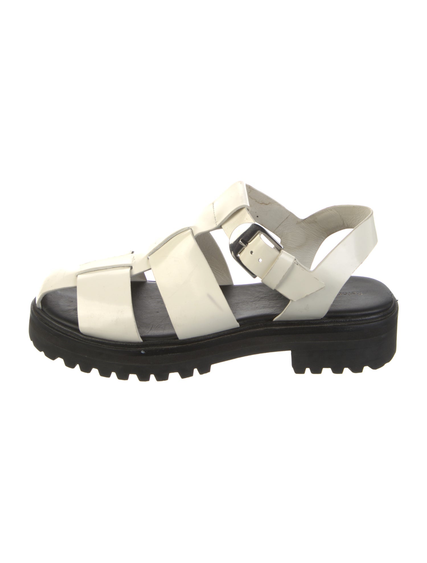 Reformation Leather Cutout Accent Slingback Sandals