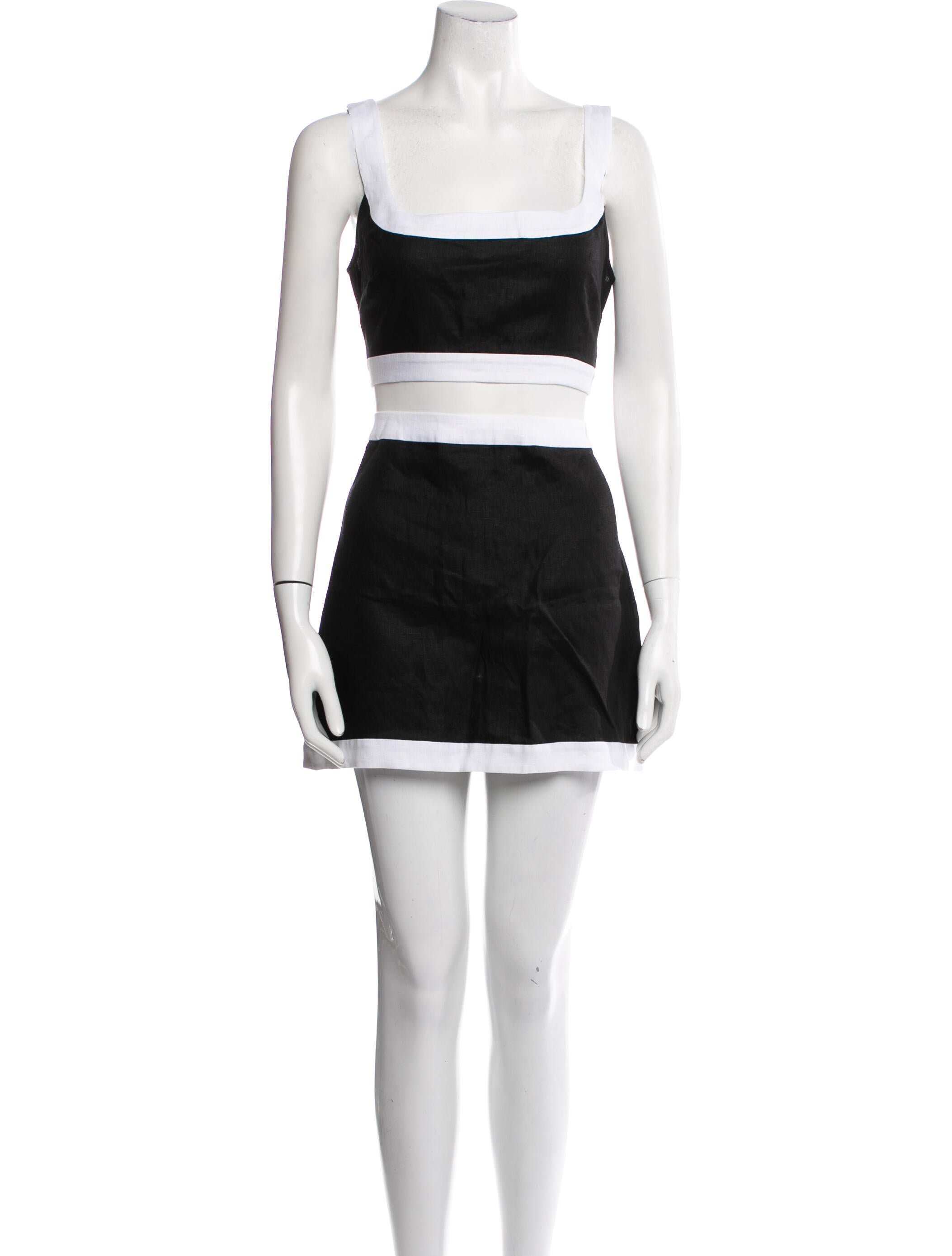 Reformation Linen Colorblock Pattern Skirt Set w/ Tags