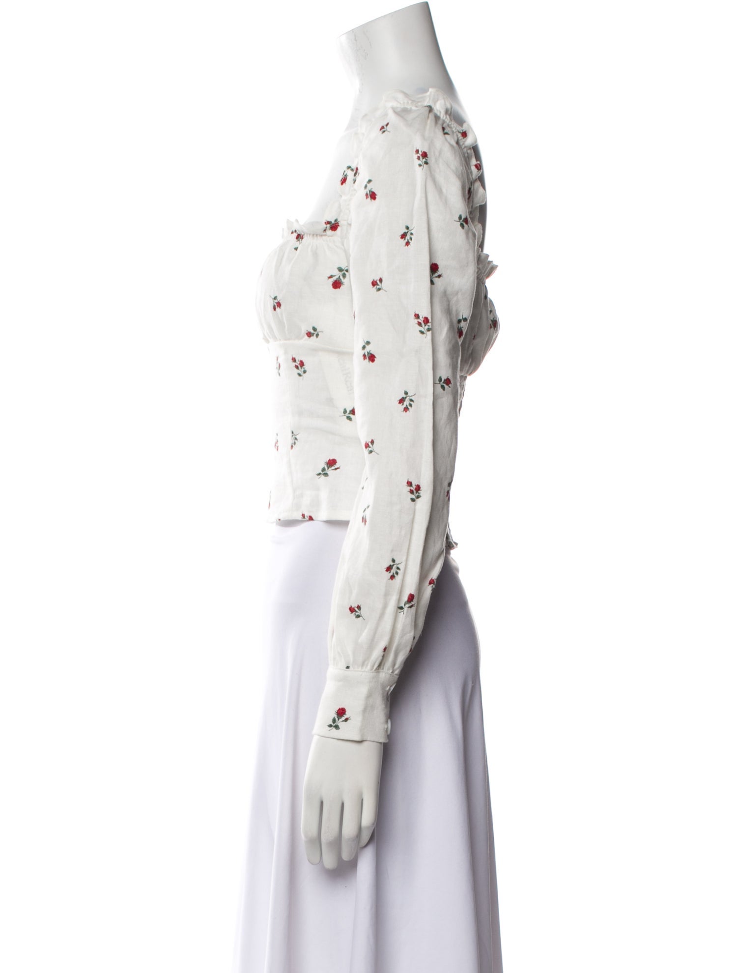 Reformation Linen Floral Print Crop Top