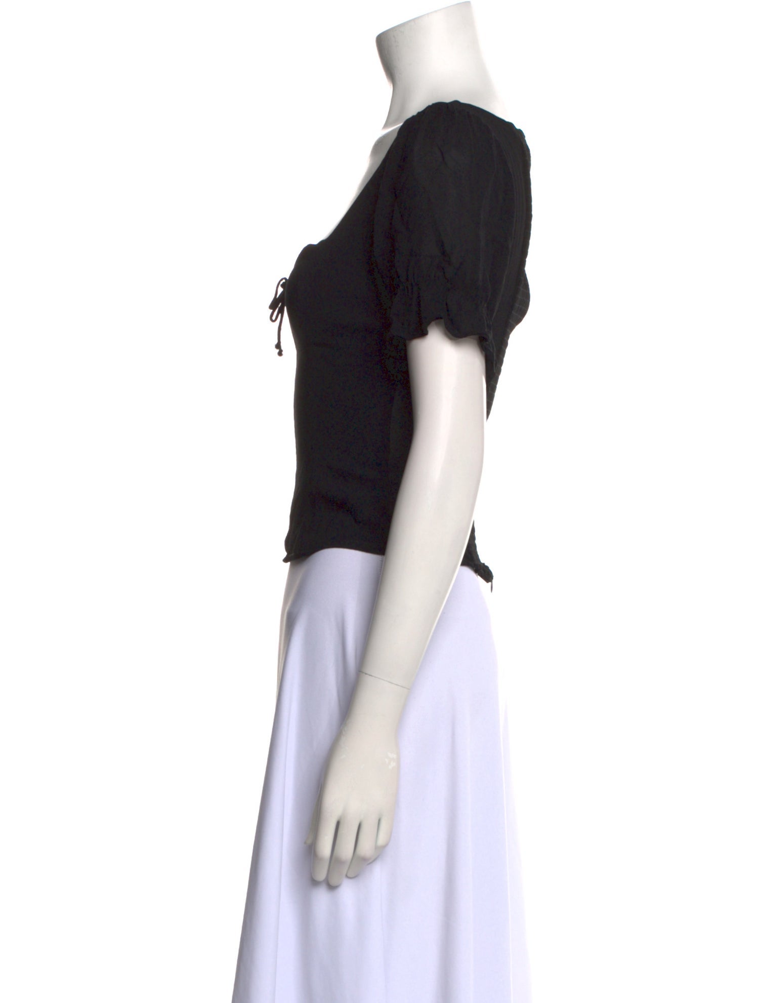 Reformation Square Neckline Short Sleeve Crop Top