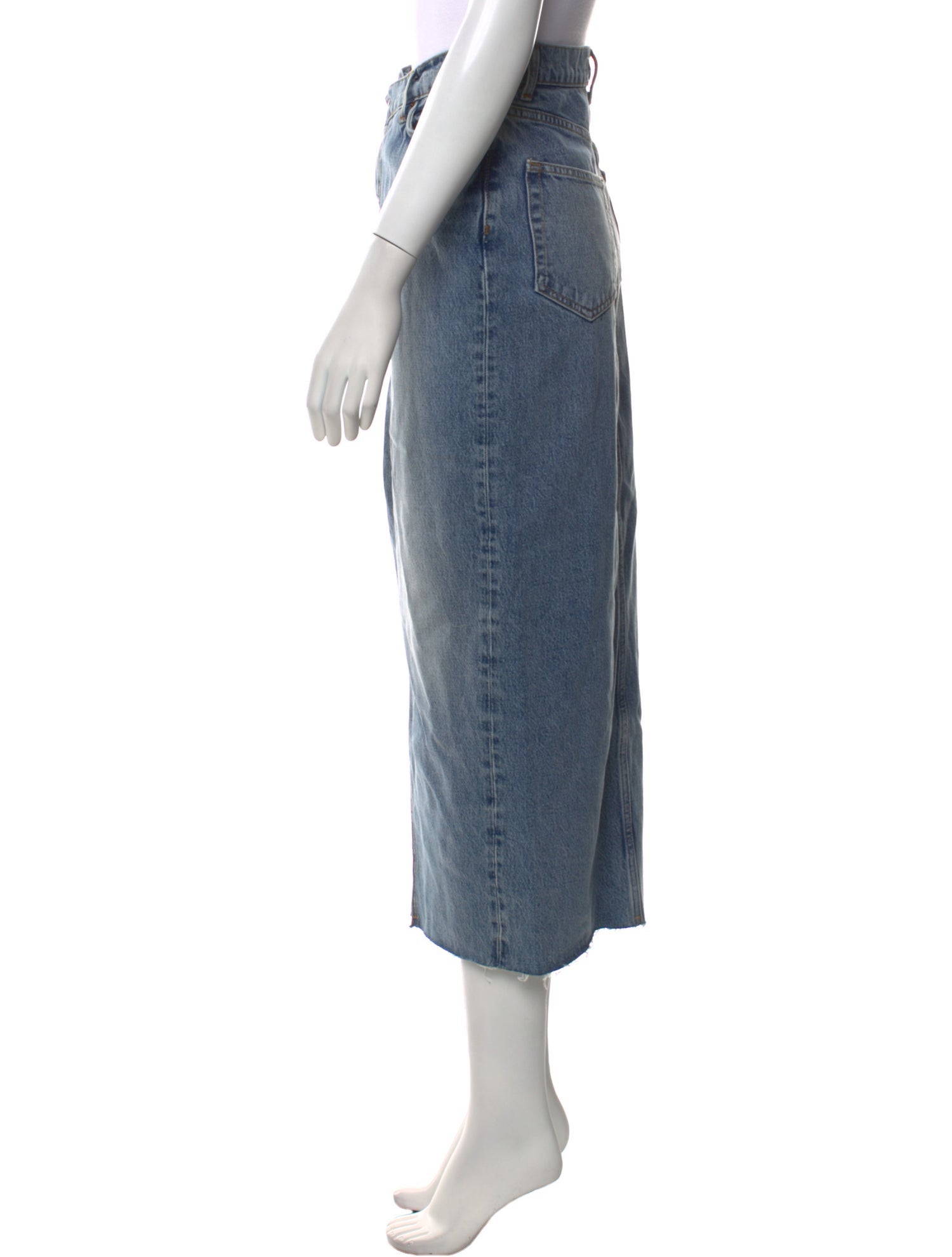 Reformation Distressed Accents Midi Length Skirt