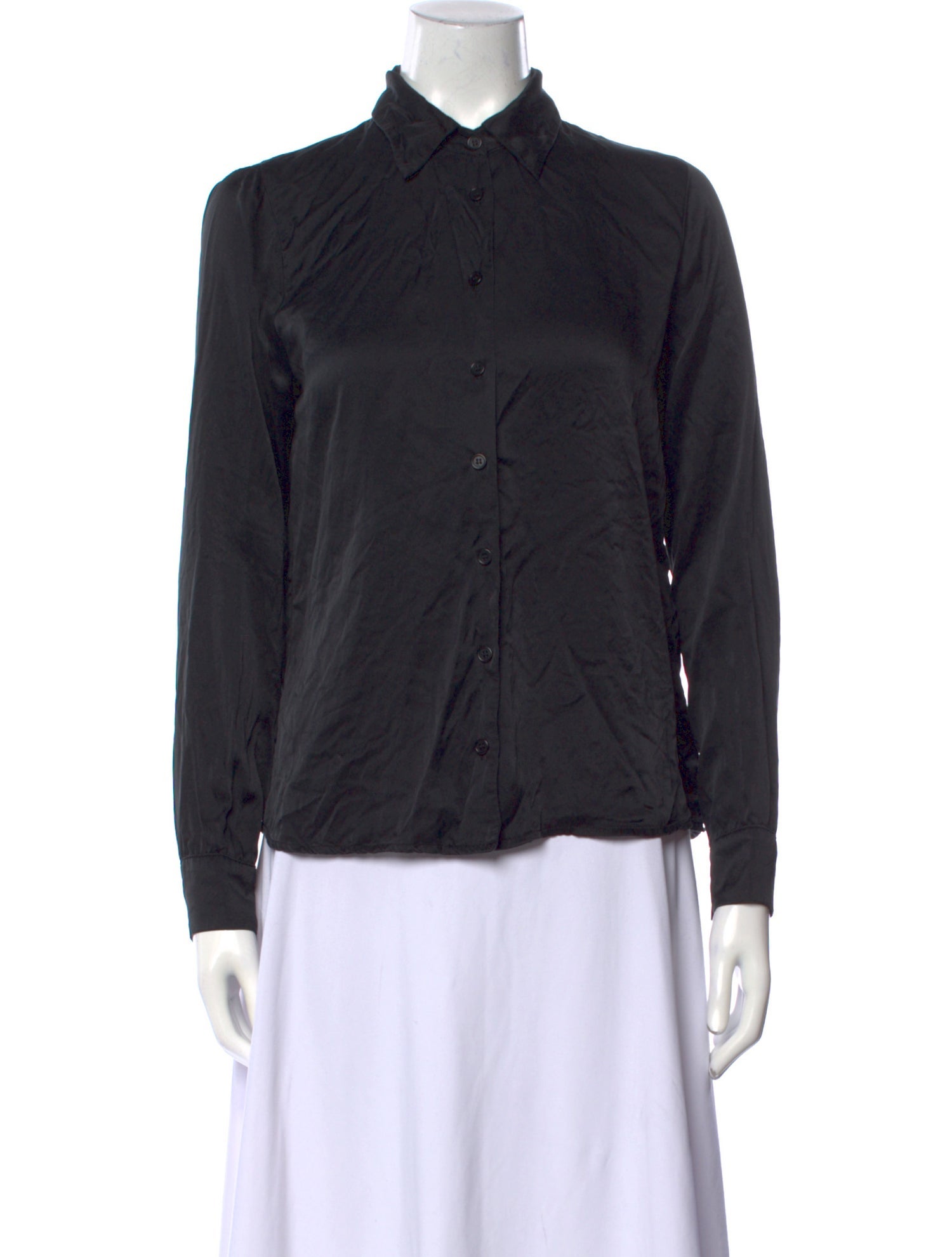 Reformation Silk Long Sleeve Button-Up Top