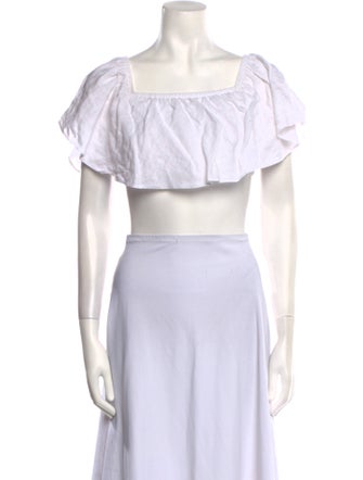 Reformation Off-The-Shoulder Short Sleeve Crop Top