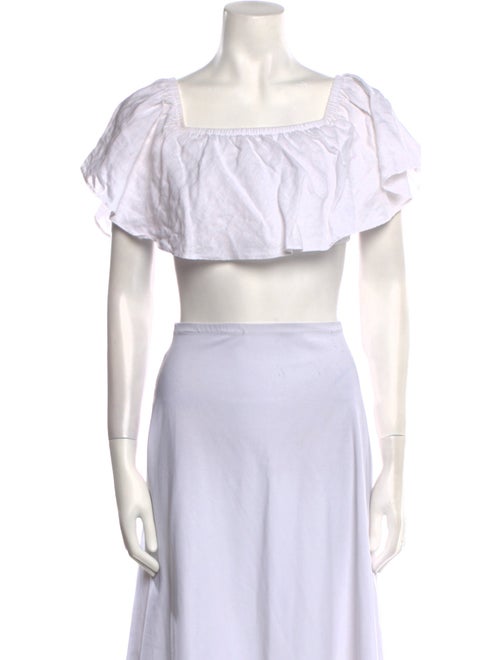 Reformation Off-The-Shoulder Short Sleeve Crop Top