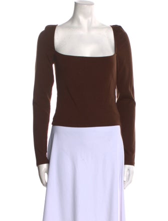 Reformation Square Neckline Long Sleeve Bodysuit