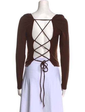 Reformation Square Neckline Long Sleeve Bodysuit