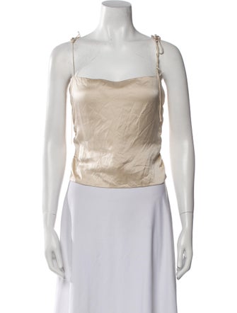 Reformation Silk Square Neckline Crop Top