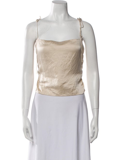 Reformation Silk Square Neckline Crop Top
