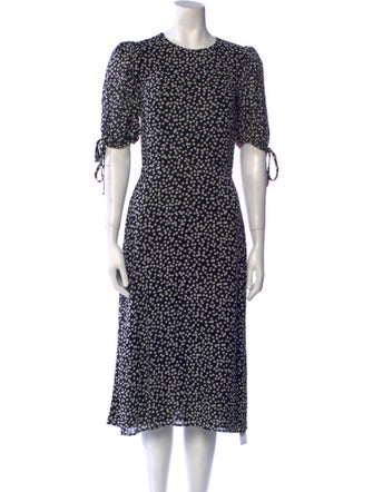 Reformation Polka Dot Print Midi Length Dress