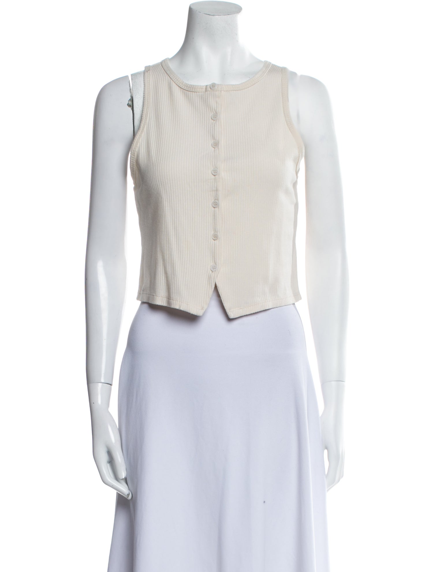 Reformation Crew Neck Sleeveless Crop Top