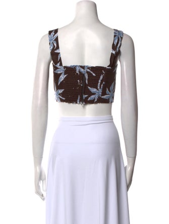 Reformation Linen Printed Crop Top