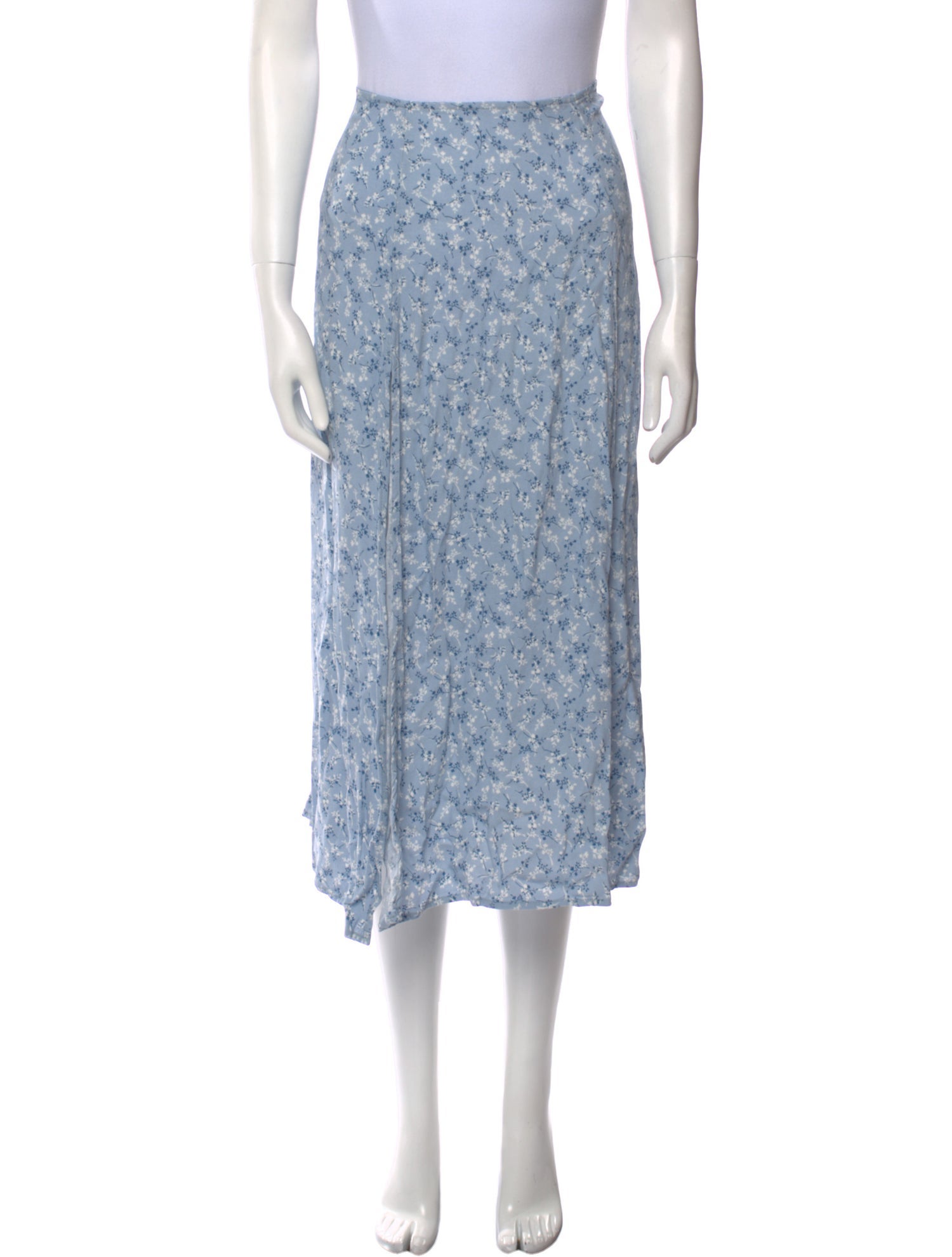 Reformation Floral Print Midi Length Skirt