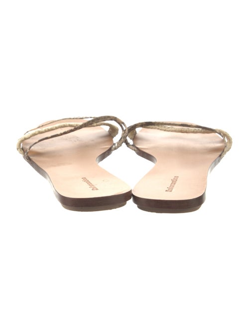 Reformation Leather Animal Print Slides