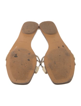 Reformation Leather Animal Print Slides