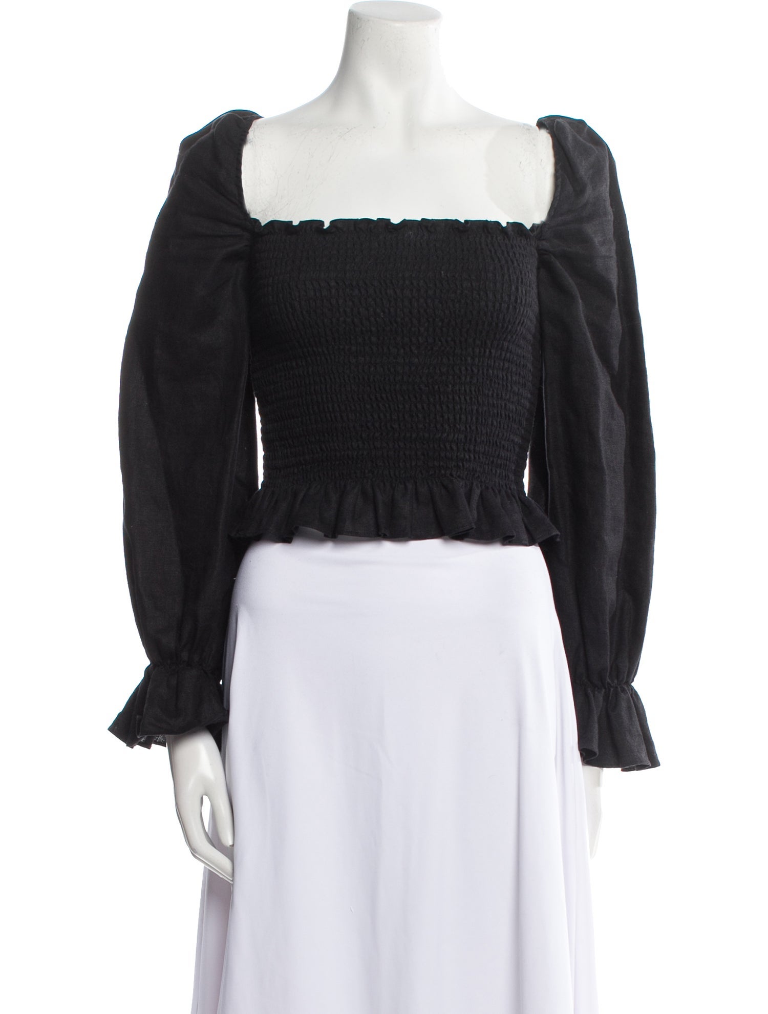 Reformation Linen Square Neckline Crop Top