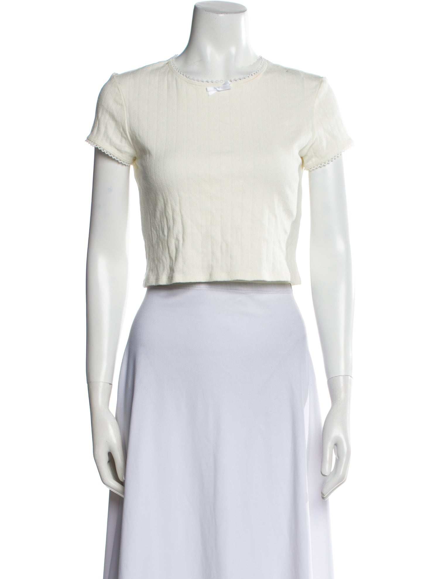 Reformation Crew Neck Short Sleeve Crop Top